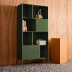 Buffet, industrial metal storage unit with 8 compartments