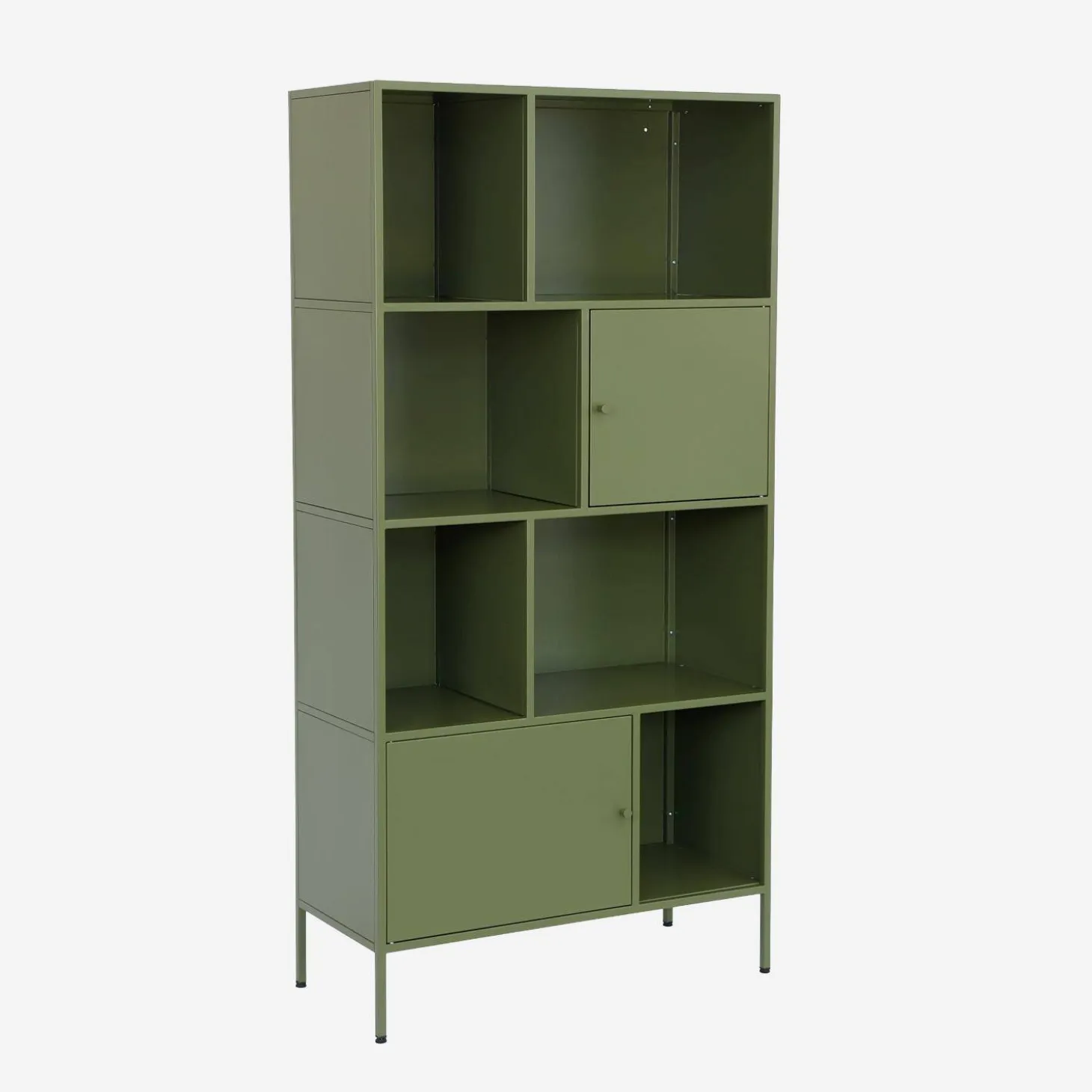 Buffet, industrial metal storage unit with 8 compartments