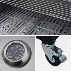4-burner gas barbecue + 1 side burner, outdoor kitchen with sink