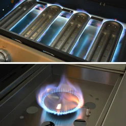 4-burner gas barbecue + 1 side burner, outdoor kitchen with sink