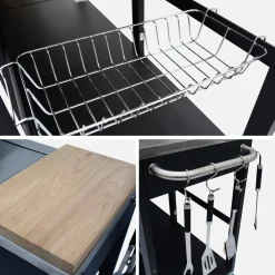 5-burner gas barbecue with cover black | sweeek