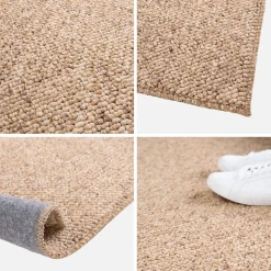 Caramel mottled effect loop pile rug
