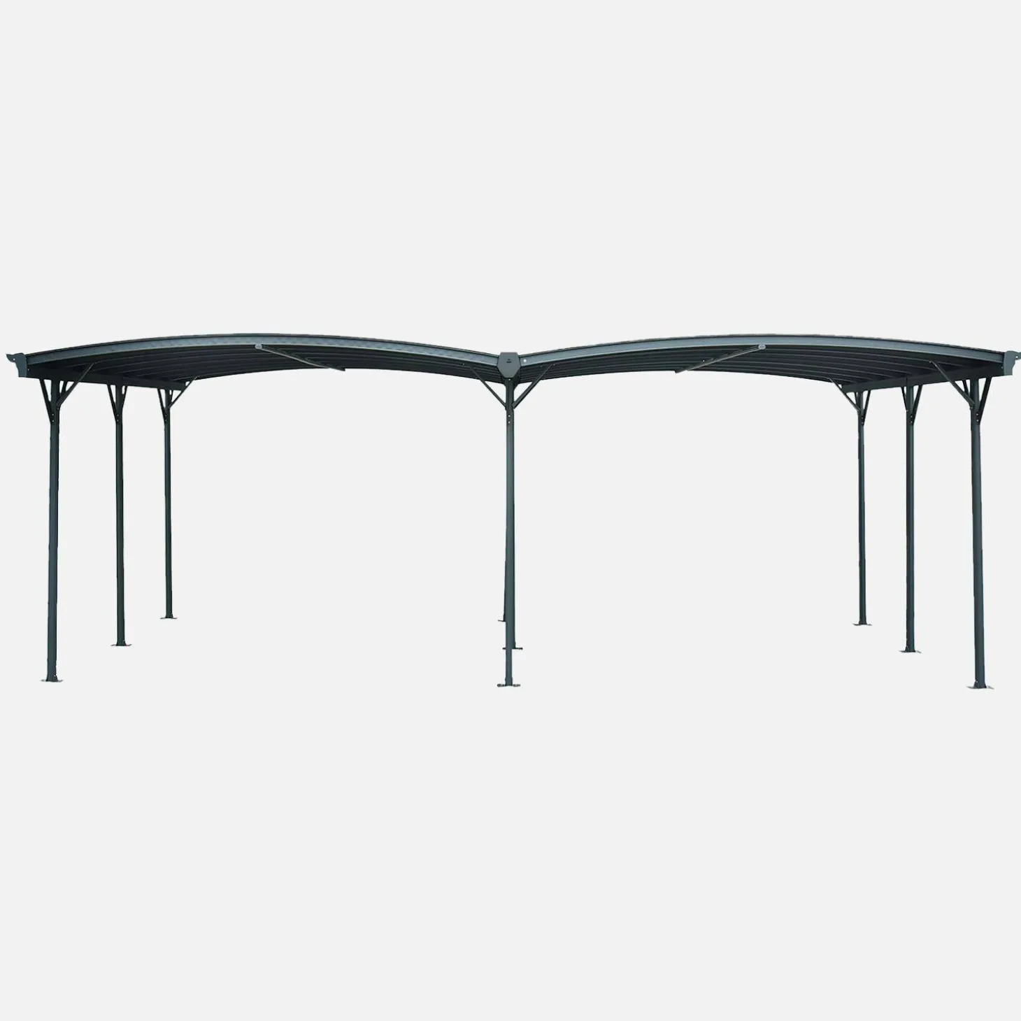 Carport 30m² in aluminum and polycarbonate with extension