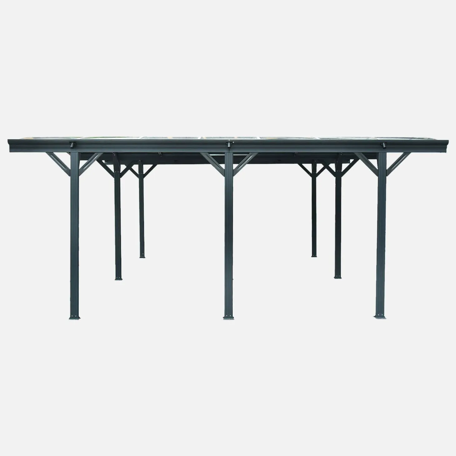 Carport 30m² in aluminum and polycarbonate with extension