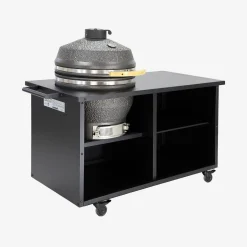 Charcoal barbecue, smoker with side table and cover