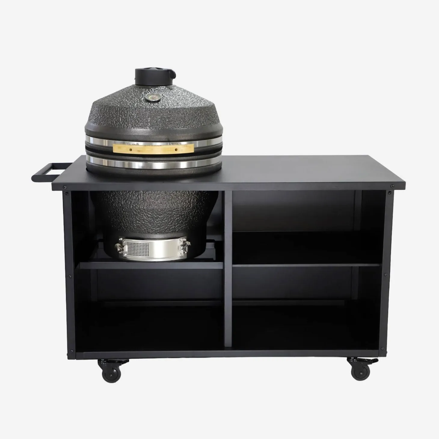 Charcoal barbecue, smoker with side table and cover