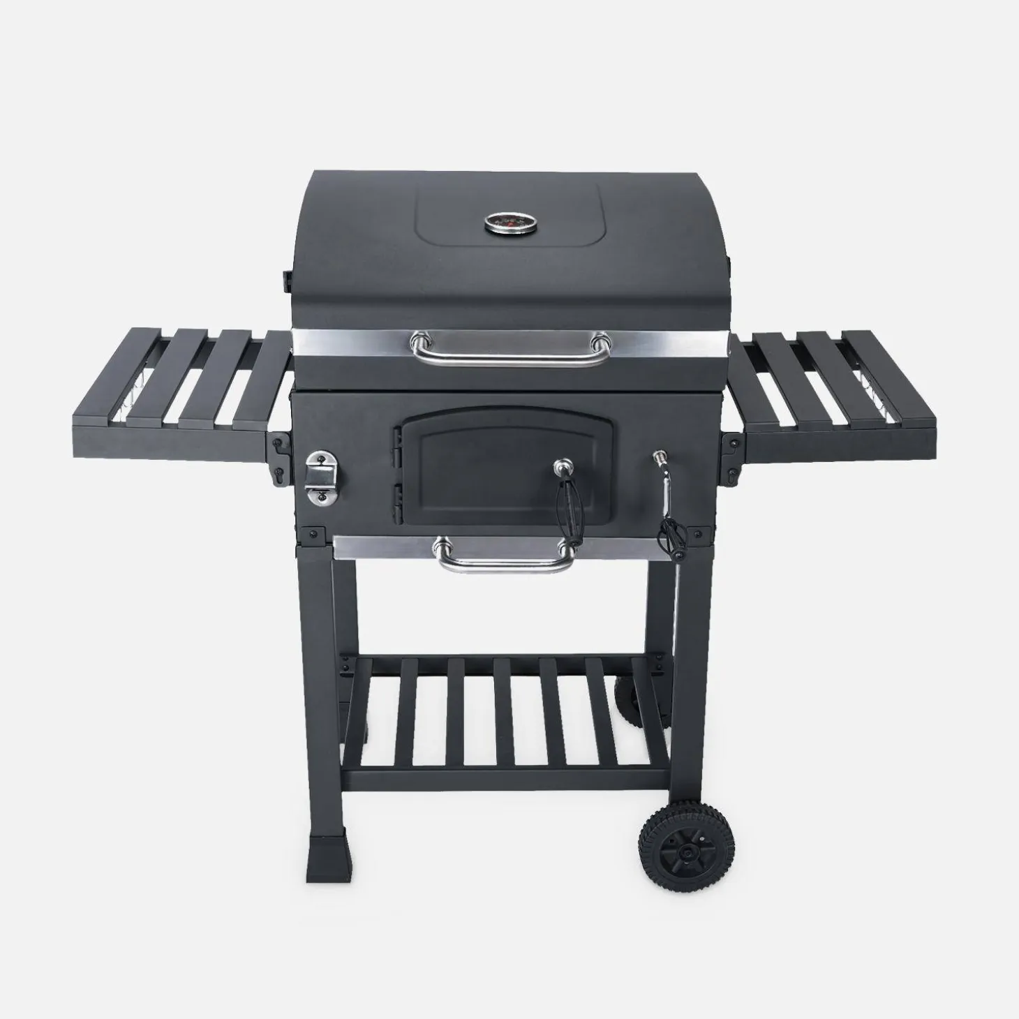 Charcoal smoker barbecue with ash collector