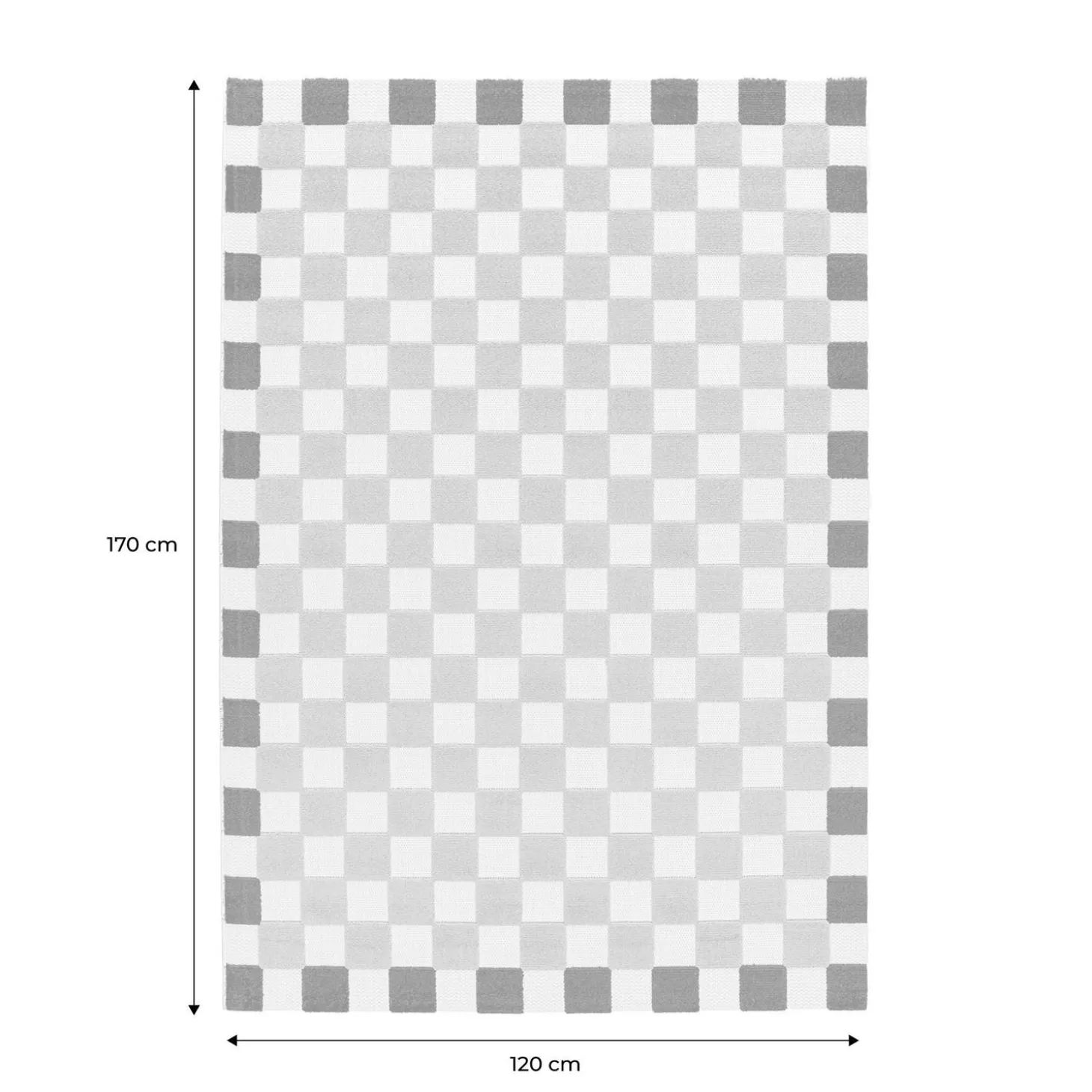 Checkered indoor/outdoor rug pink and red