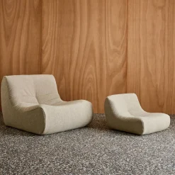 Children's armchair in textured boucle fabric