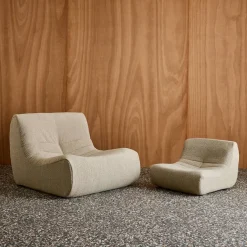 Children's armchair in textured boucle fabric