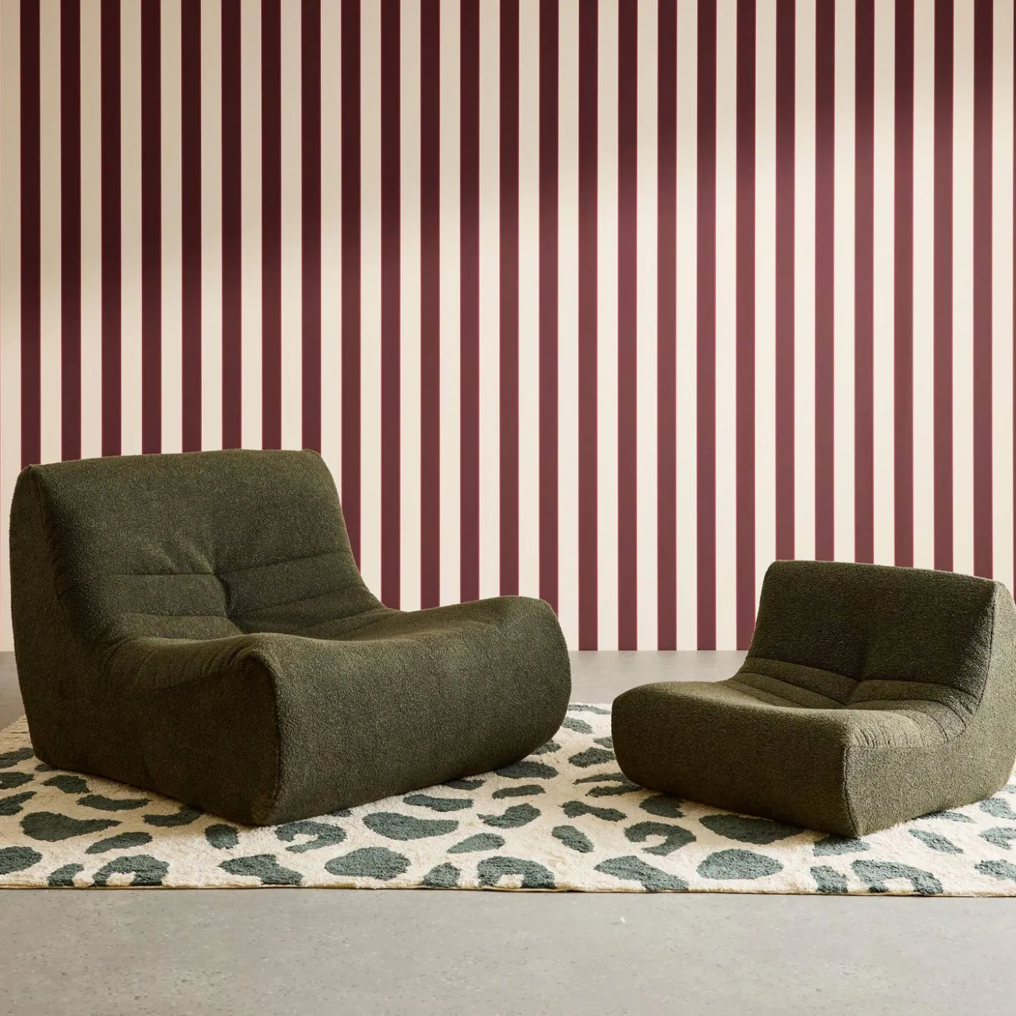Children's armchair in textured boucle fabric