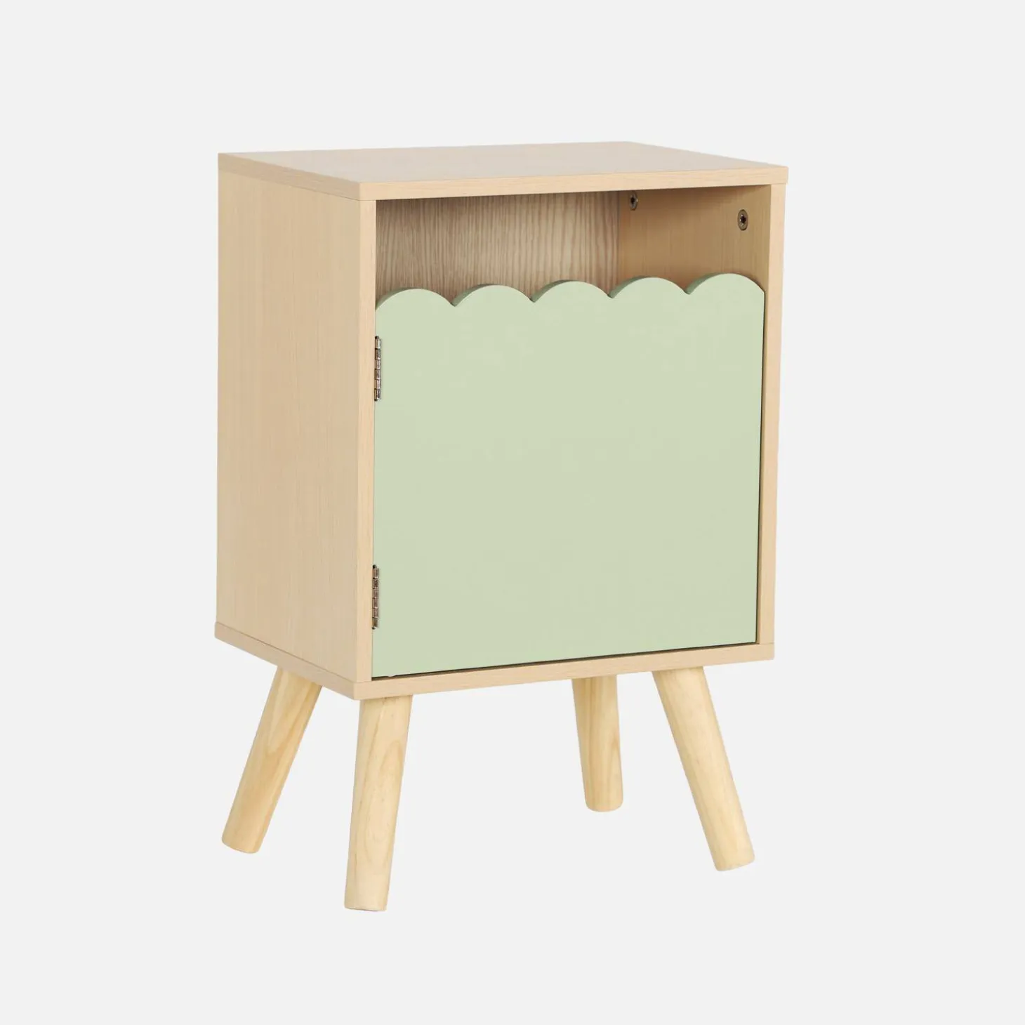 Children's bedside table, wood decor, 1 door