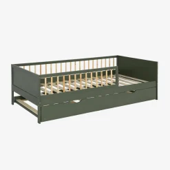 Children's bed 90 x 190 cm natural pine with slatted base and drawer