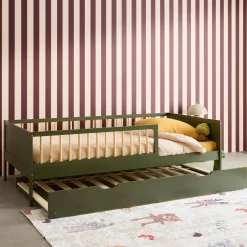 Children's bed 90 x 190 cm natural pine with slatted base and drawer