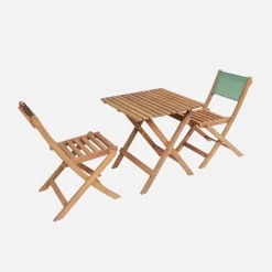 Children's bistro garden table + 2 chairs acacia wood