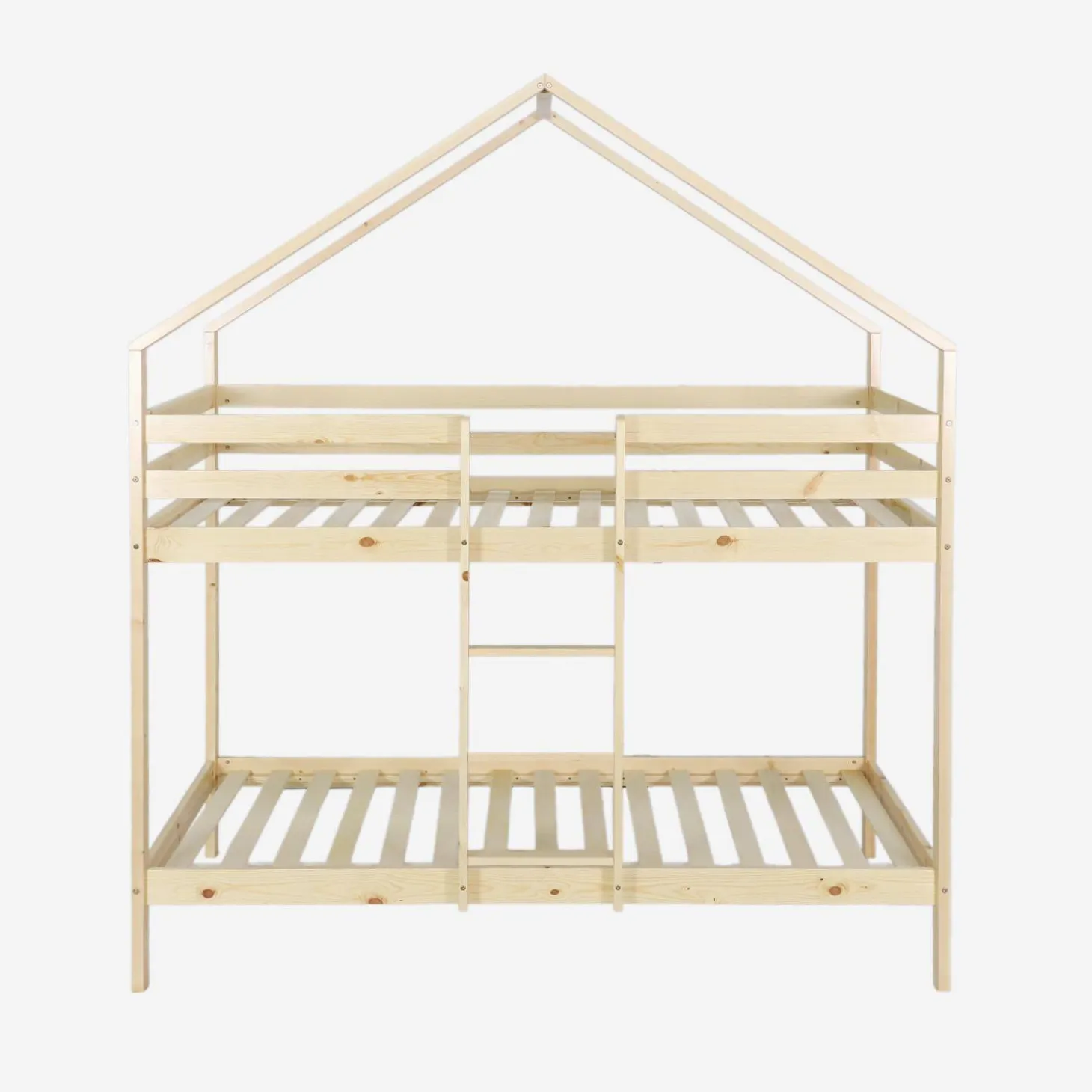 Children's bunk bed cabin natural pine 90 x 190 cm