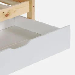 Children's bunk bed cabin 90 x 190 cm natural pine with storage drawers