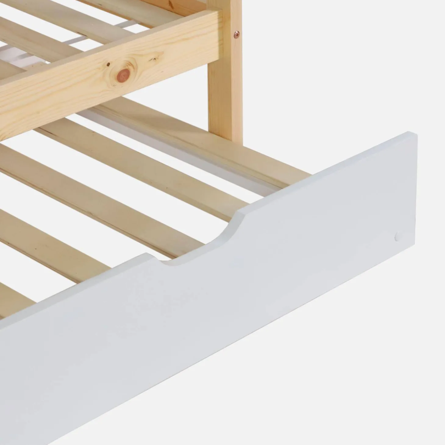Children's bunk bed 90 x 190 cm natural pine with pull-out bed
