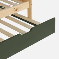 Children's bunk bed 90 x 190 cm natural pine with pull-out bed