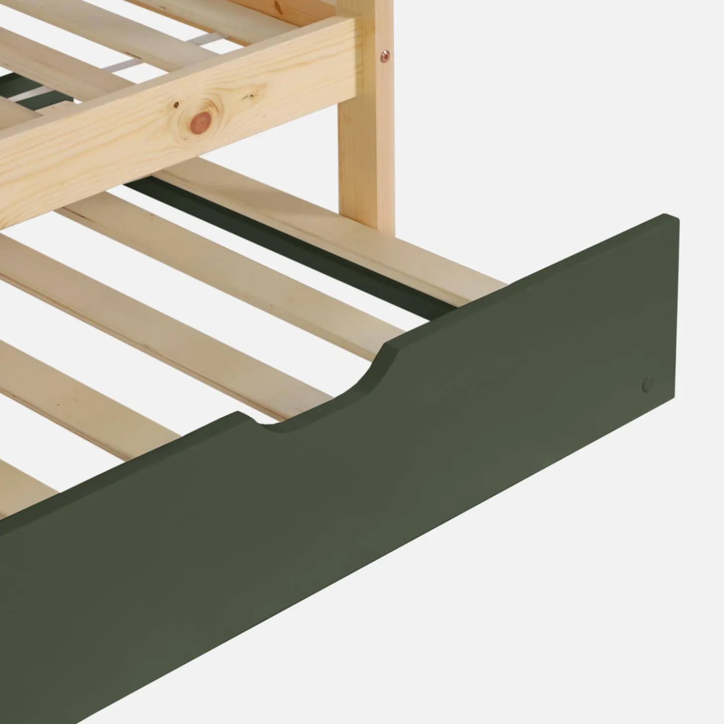Children's bunk bed 90 x 190 cm natural pine with pull-out bed