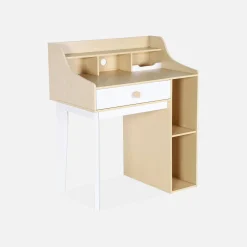 Children's desk with drawer and shelves