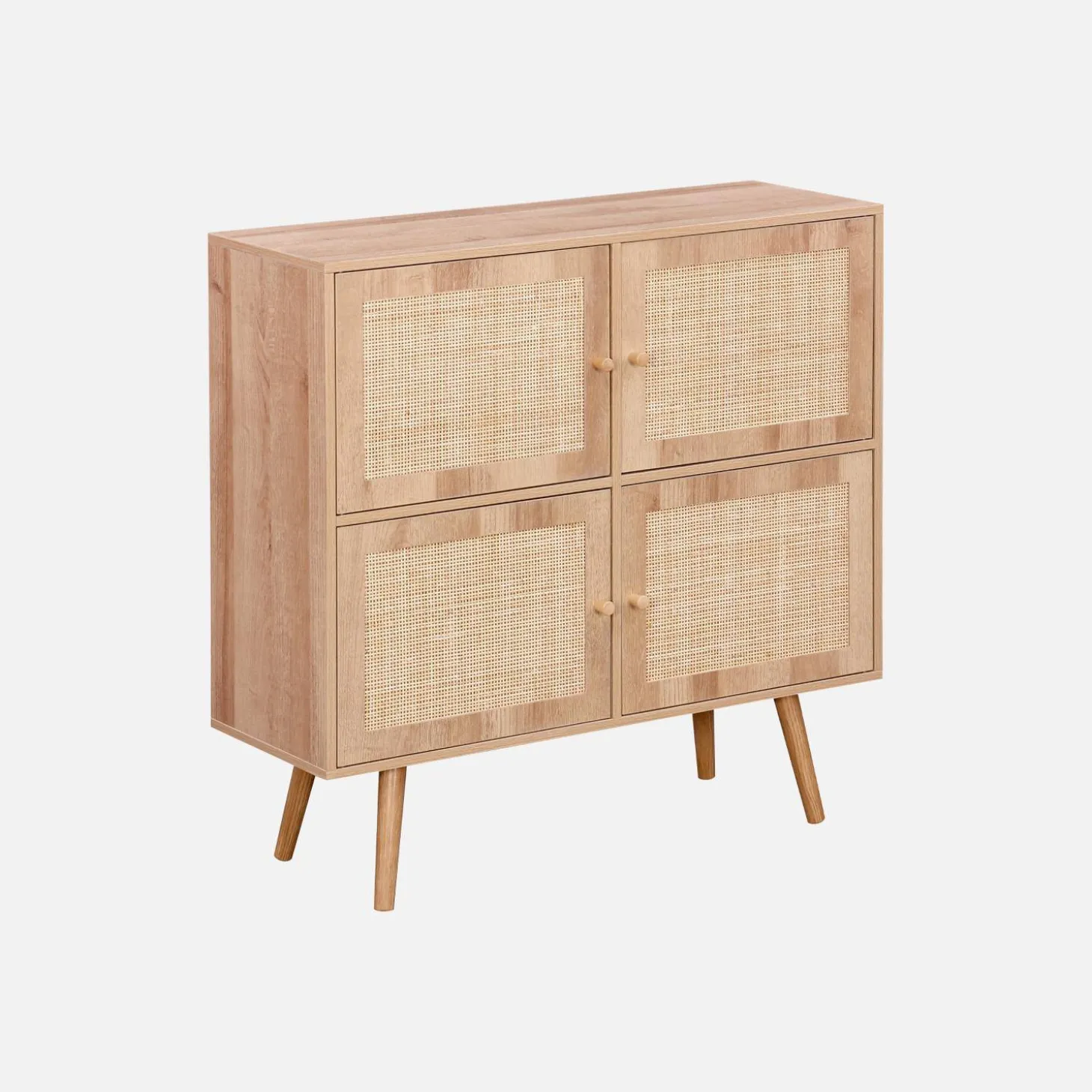 Children's 4-door chest of drawers with wood effect