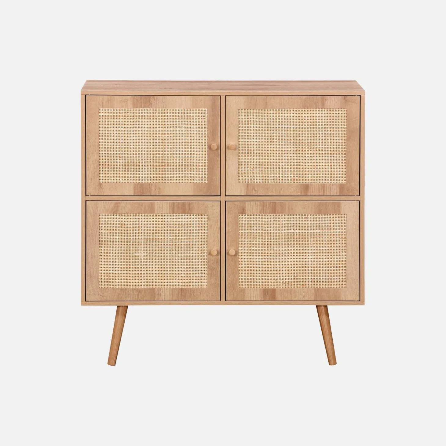Children's 4-door chest of drawers with wood effect