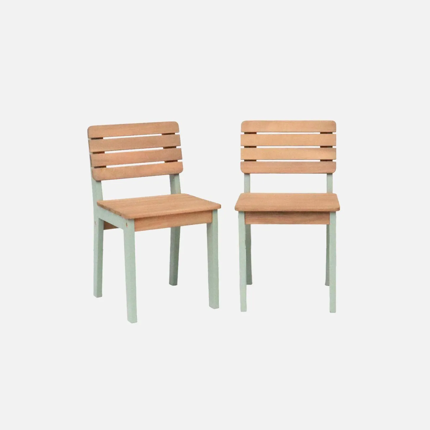 Children's garden table in acacia wood + 1 bench + 2 chairs