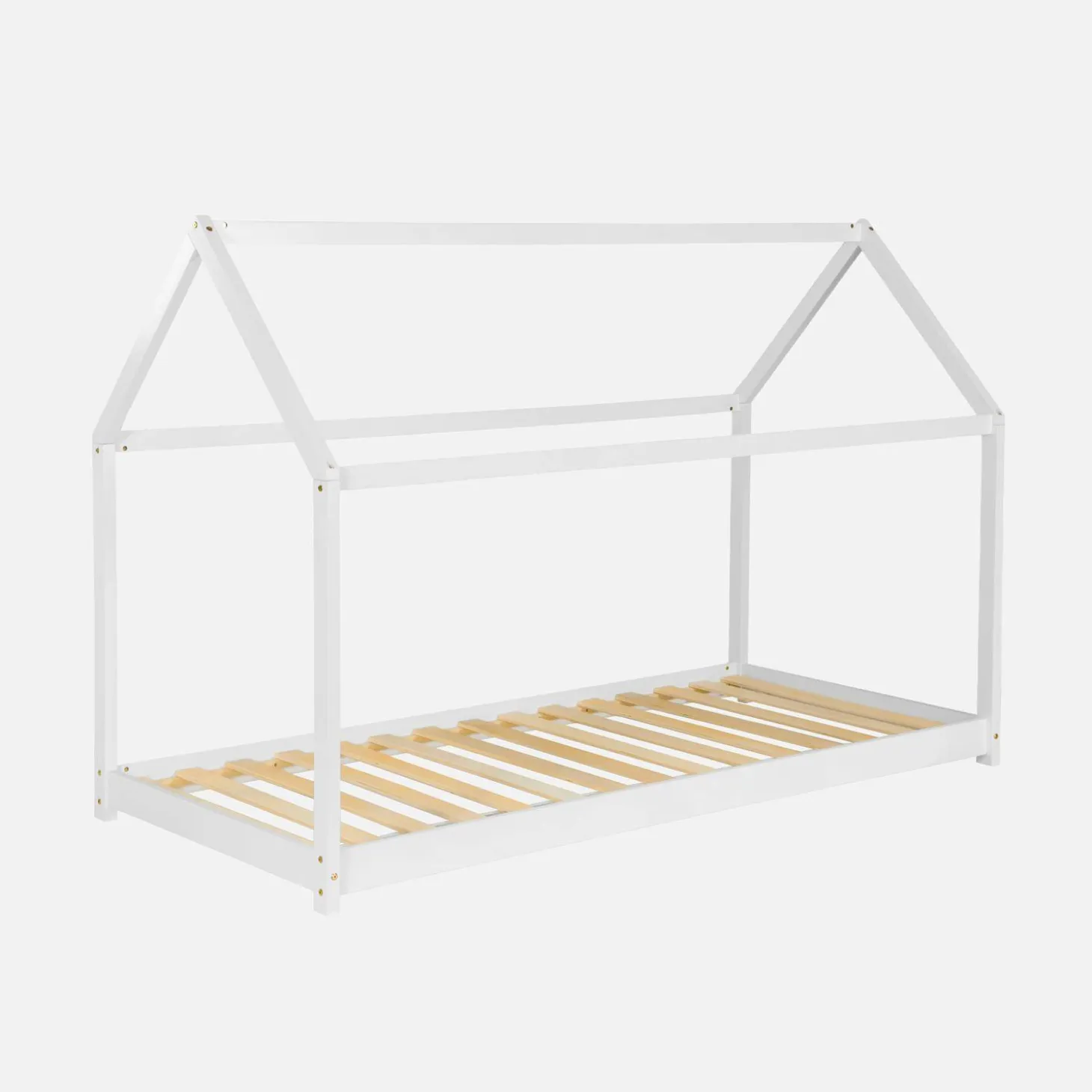 Children's hut bed in natural pine, bed base included