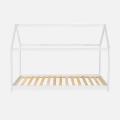 Children's hut bed in natural pine, bed base included
