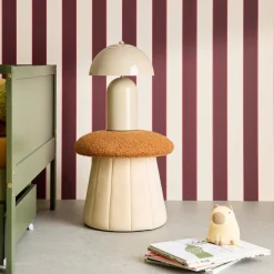 Children's mushroom pouf with storage teddy and velvet