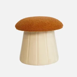 Children's mushroom pouf with storage teddy and velvet