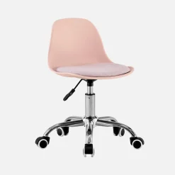 Children's office chair adjustable with casters and chrome base