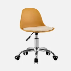 Children's office chair adjustable with casters and chrome base