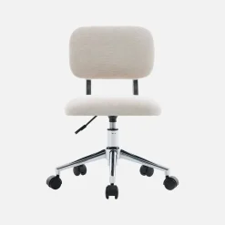 Children's office chair height-adjustable with castors and chenille fabric