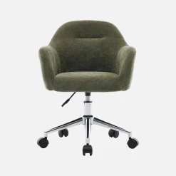 Children's office chair height adjustable with castors and chenille fabric