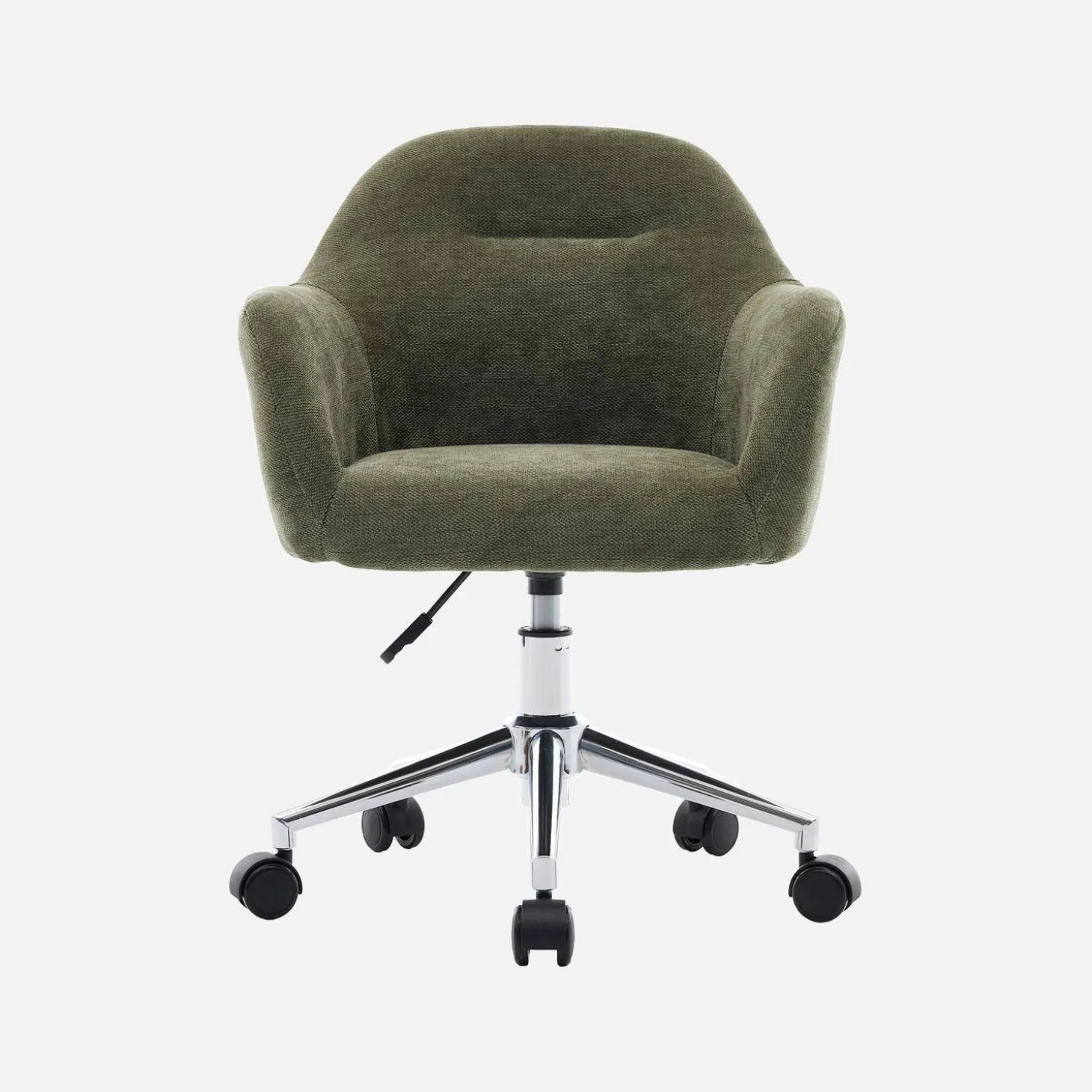 Children's office chair height adjustable with castors and chenille fabric