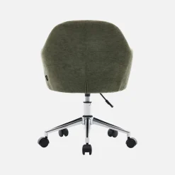 Children's office chair height adjustable with castors and chenille fabric
