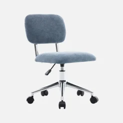 Children's office chair height-adjustable with castors and chenille fabric