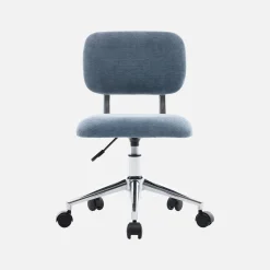Children's office chair height-adjustable with castors and chenille fabric