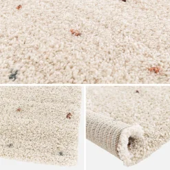 Children's rug with small colourful polka dots