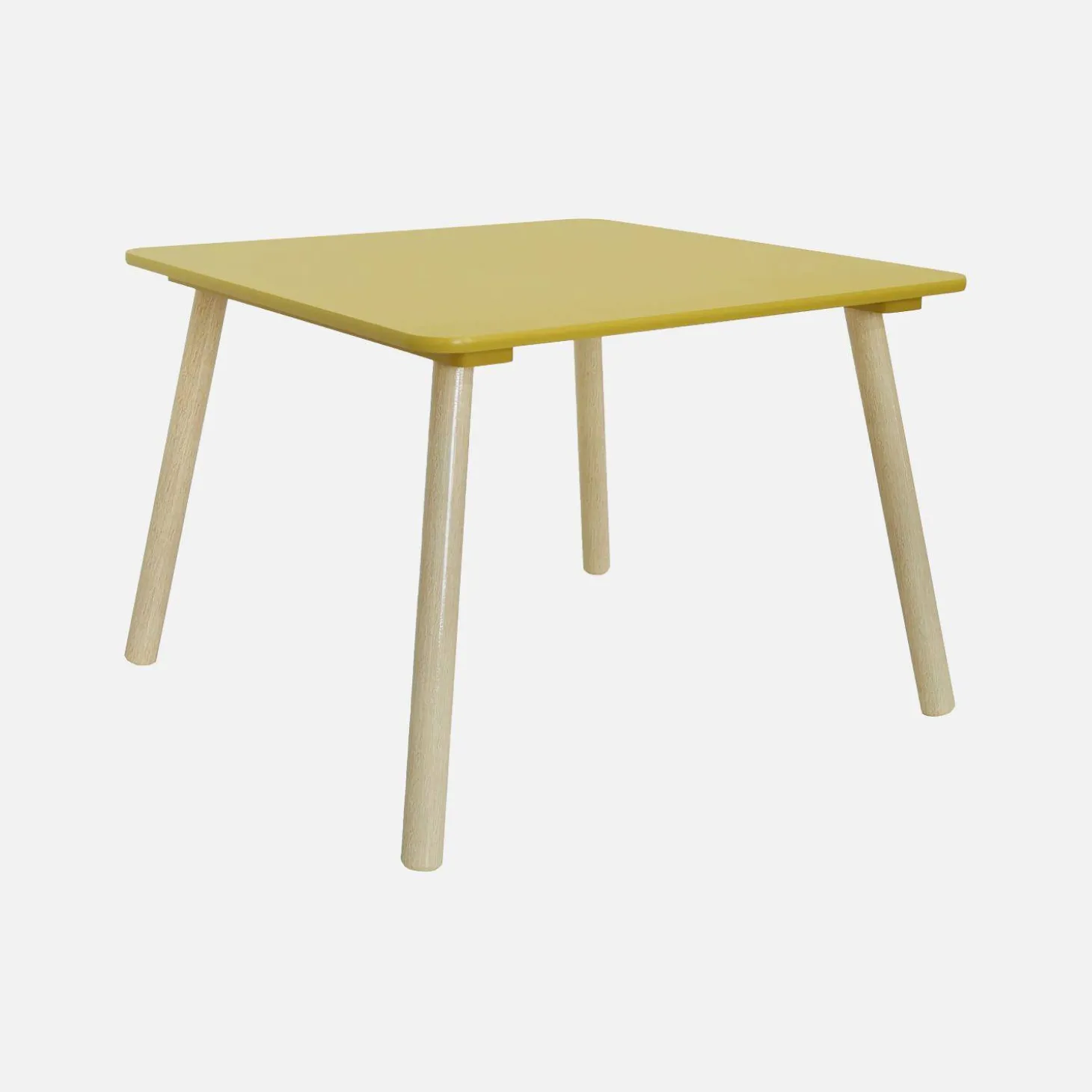 Children's square table with 2 chairs pine legs