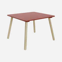 Children's square table with 2 chairs pine legs