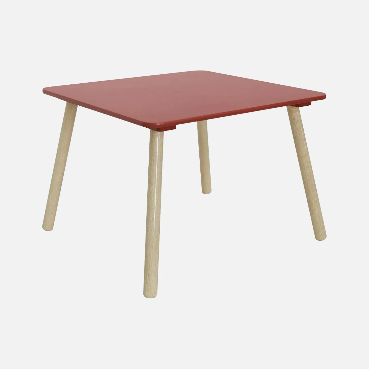 Children's square table with 2 chairs pine legs