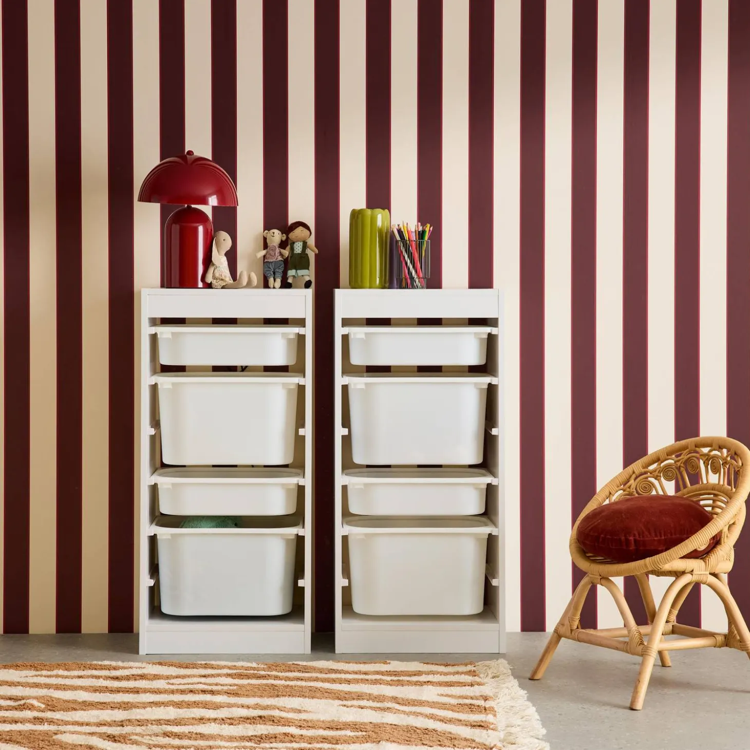 Children's storage furniture 4 storage bins (Pack of 2)