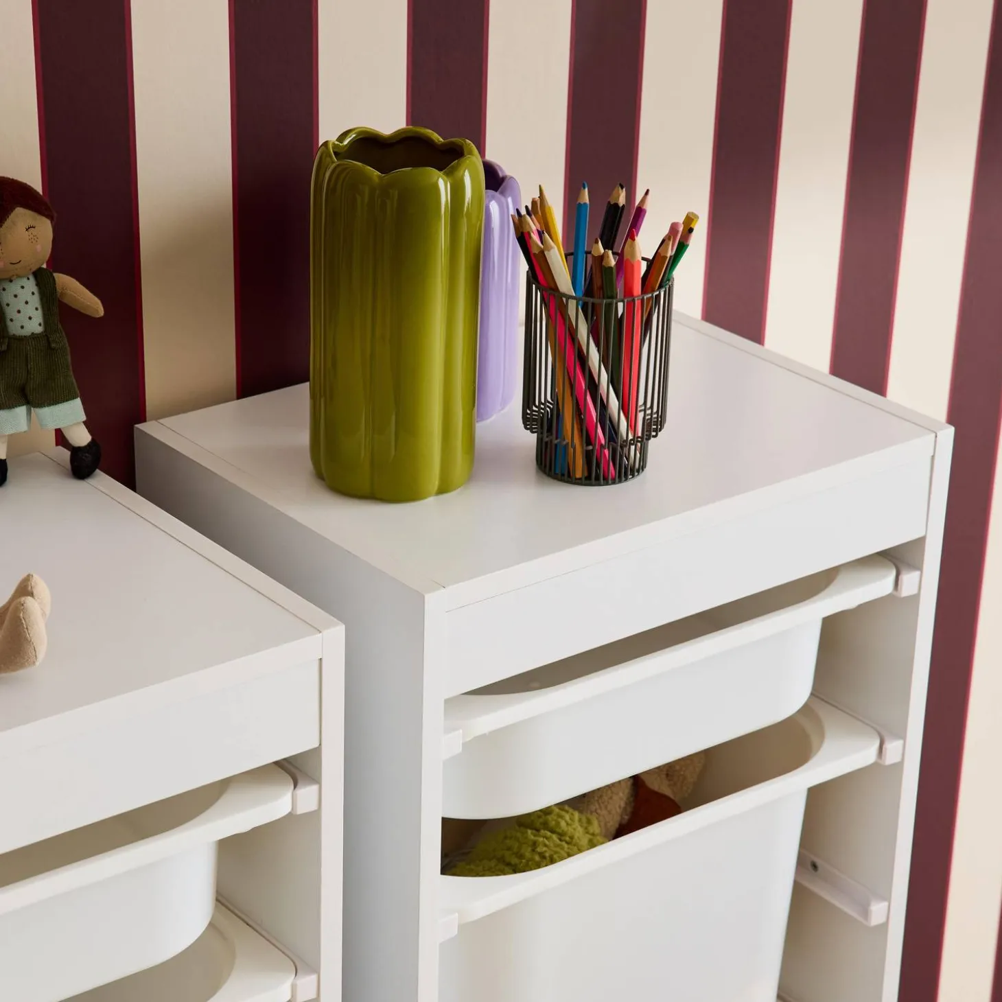 Children's storage furniture 4 storage bins (Pack of 2)