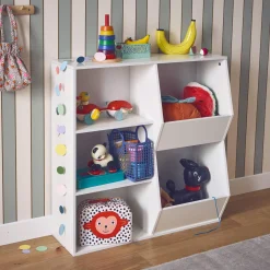Children's storage unit, 3 shelves and 2 storage spaces