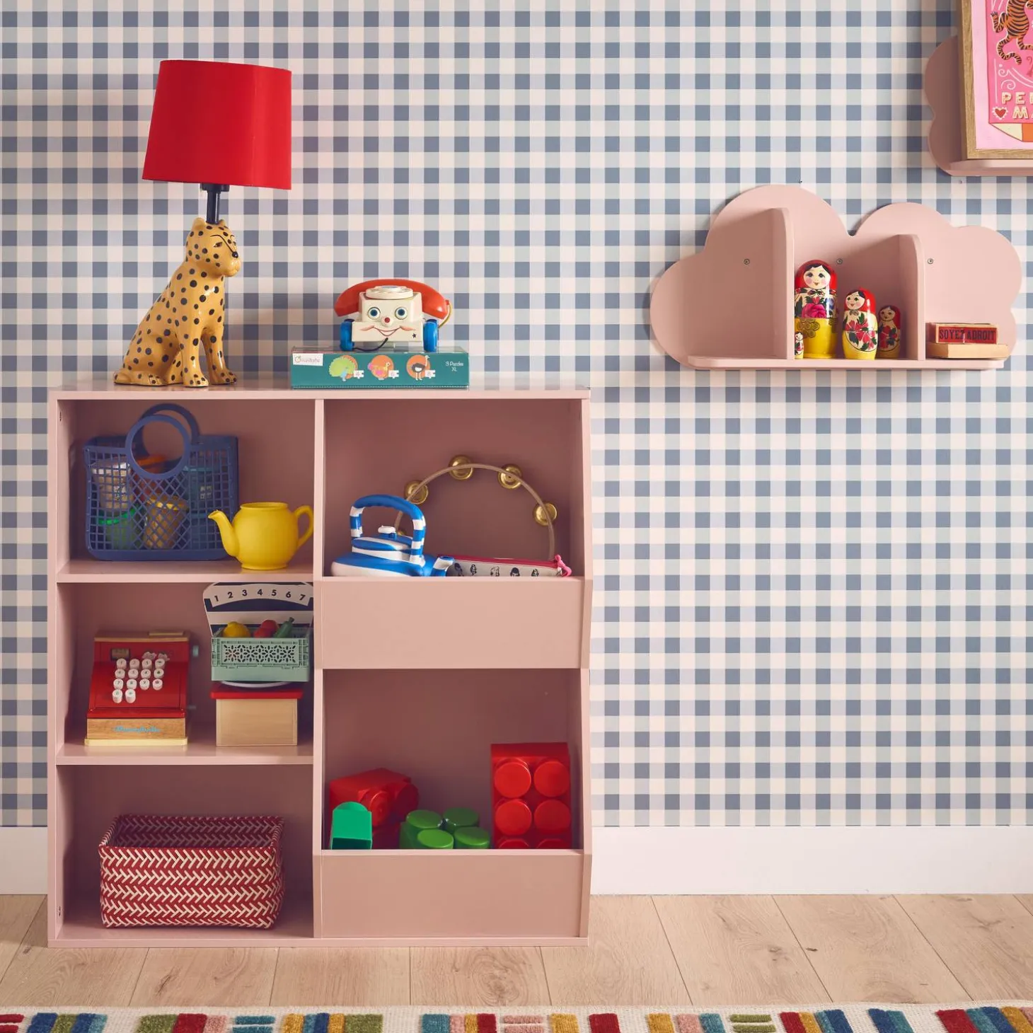 Children's storage unit, 3 shelves and 2 storage spaces