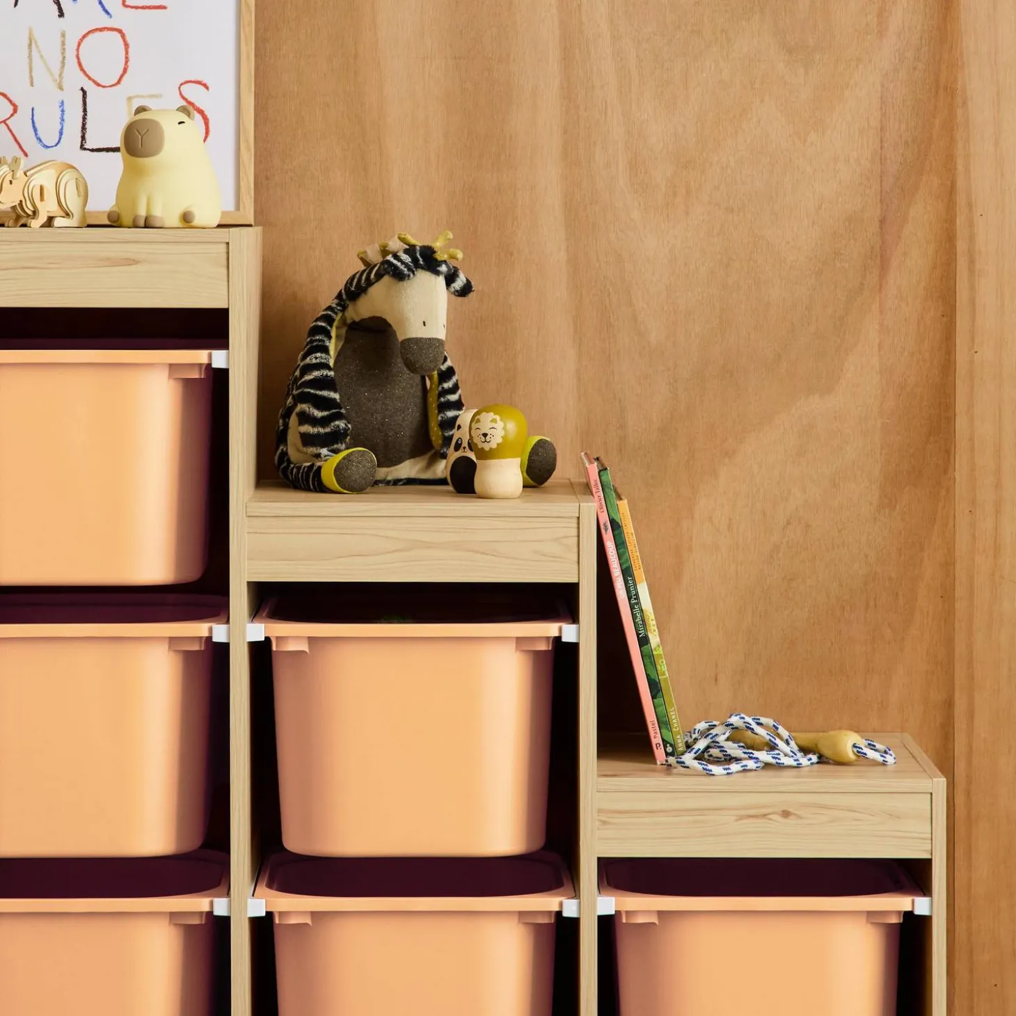 Children's storage unit staircase 6 storage bins