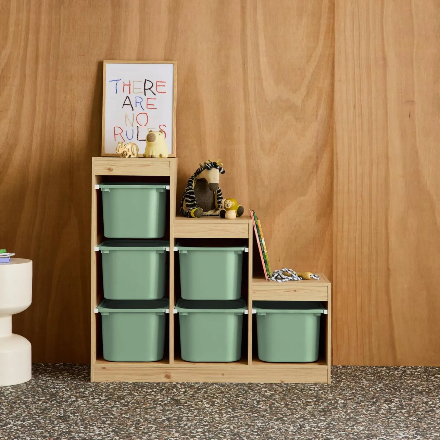 Children's storage unit staircase 6 storage bins
